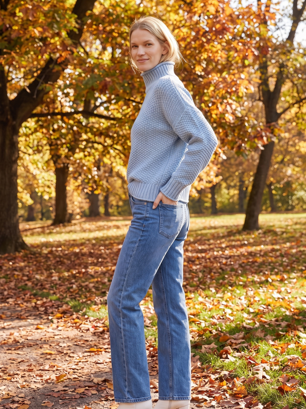 Imogen | Turtleneck Loose Knit Jumper, Cosy Boho Winter Knit oaklynwear