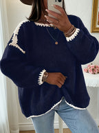 Daisy Colour Block Crew Neck Jumper - view 8
