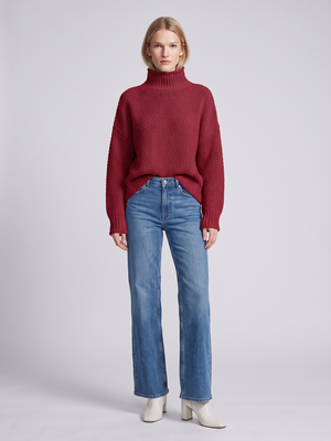 Imogen | Turtleneck Loose Knit Jumper, Cosy Boho Winter Knit oaklynwear