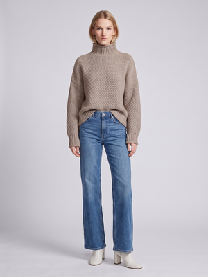 Imogen | Turtleneck Loose Knit Jumper, Cosy Boho Winter Knit oaklynwear