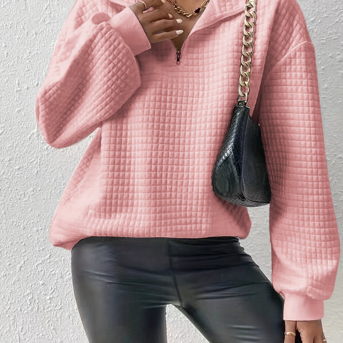Nell Waffle Knit Half Zip Jumper - view 16
