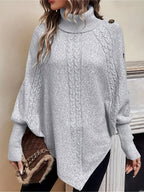 Orla Cable Knit Roll Neck Cape - view 6