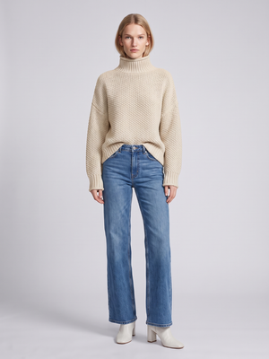 Imogen | Turtleneck Loose Knit Jumper, Cosy Boho Winter Knit oaklynwear