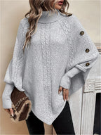Orla Cable Knit Roll Neck Cape - view 3
