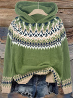 Poppy Hooded Jacquard Knit Jumper - front view