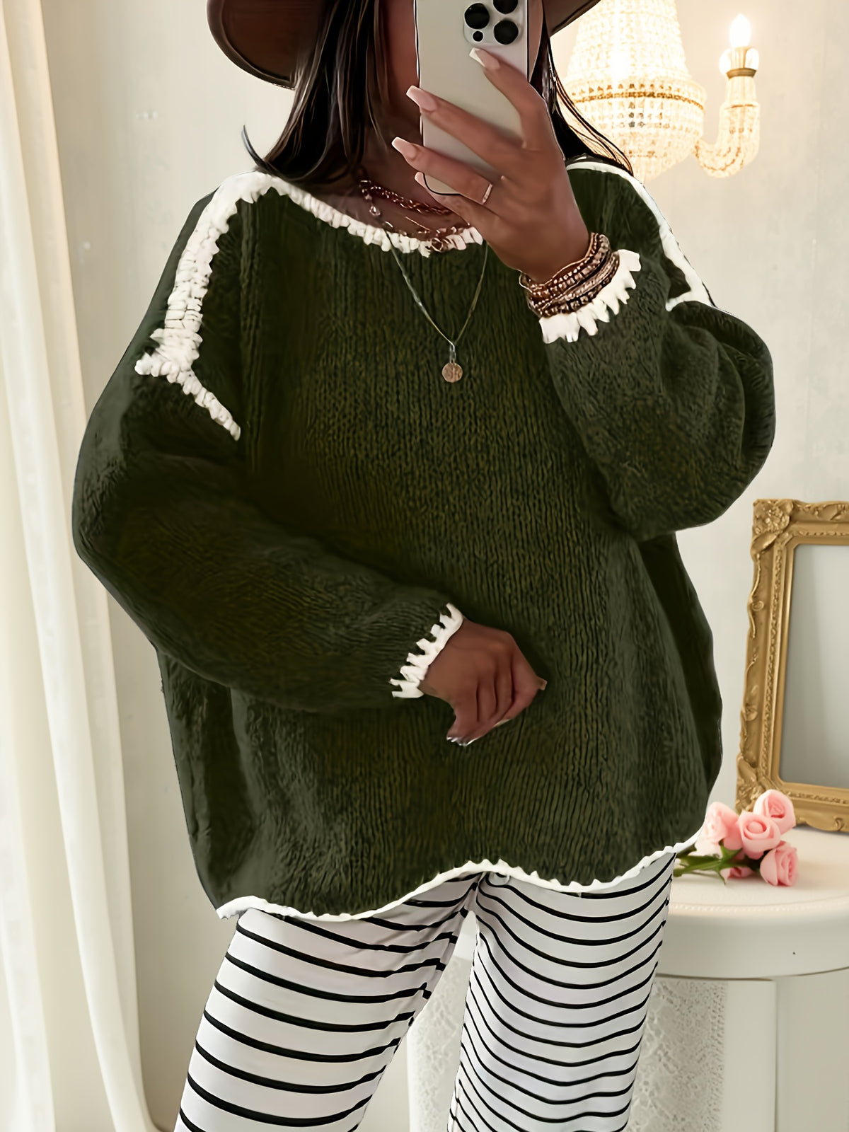 Daisy Colour Block Crew Neck Jumper - view 7