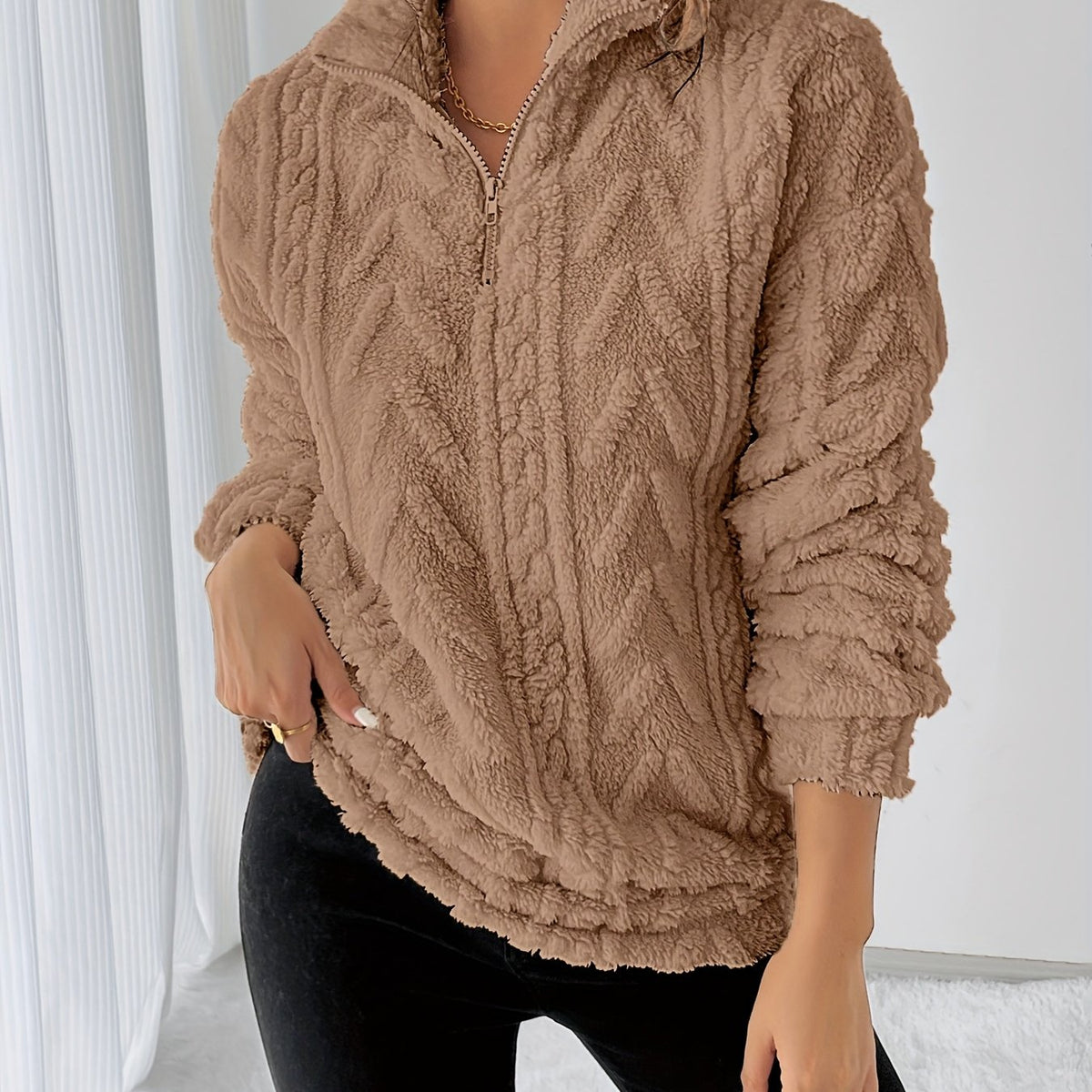 Ruby Zip Neck Fleece Sweatshirt - view 14