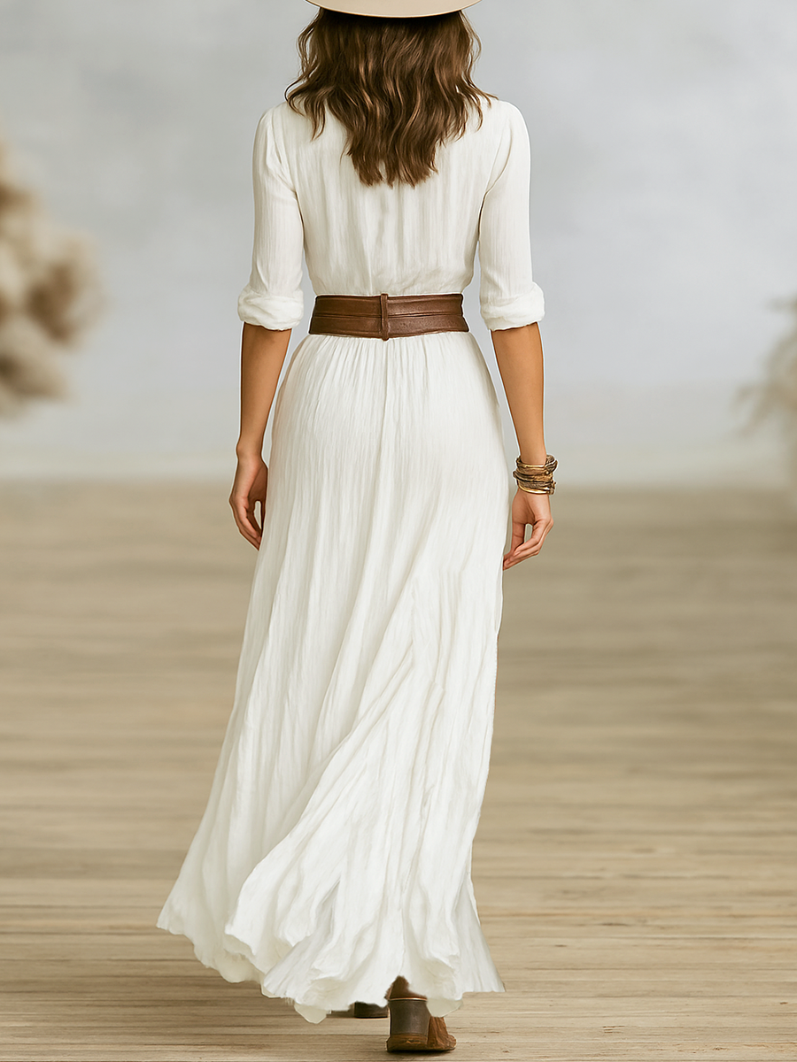 Stevie Ruched Button-Down Maxi Dress - view 8