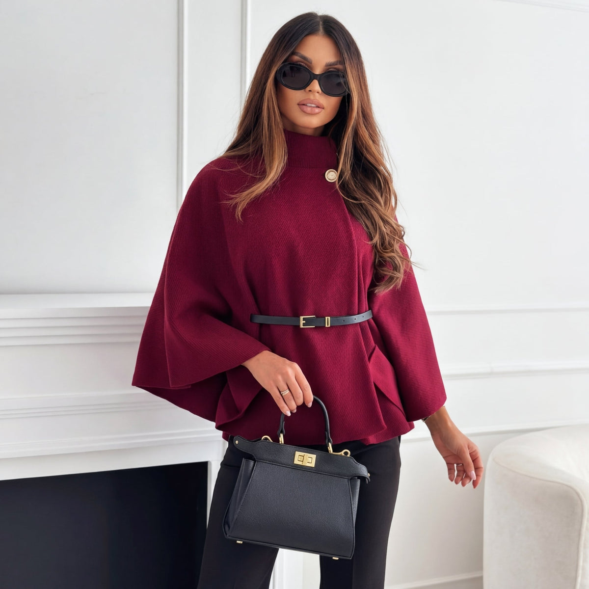 Winnie Cape Sleeve High Neck Jumper - view 3