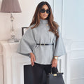 Winnie Cape Sleeve High Neck Jumper - front view