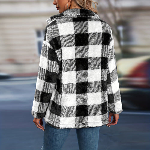 Bea Check Teddy Button Front Shacket - view 2