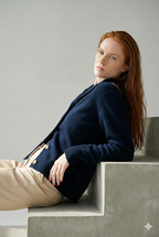 Georgia Button-Up Collared Cardigan with Statement Buttons, Cosy Winter Knit - view 10