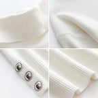 Florence Turtleneck Ribbed Jumper with Button-Cuff Sleeves, Cosy Autumn Knit - view 8