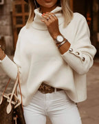 Florence Turtleneck Ribbed Jumper with Button-Cuff Sleeves, Cosy Autumn Knit - view 6