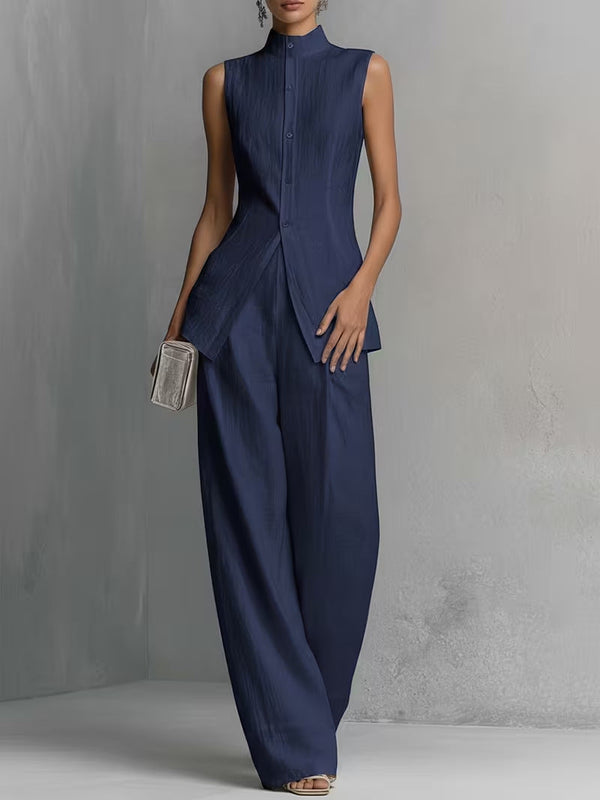 Grace | Linen Wide-Leg Trouser Co-Ord Set — RoselynAtelier