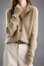 Georgia Button-Up Collared Cardigan with Statement Buttons, Cosy Winter Knit - view 37