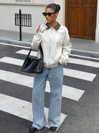 Sylvie Oversized Faux Leather Drop Shoulder Jacket - view 19