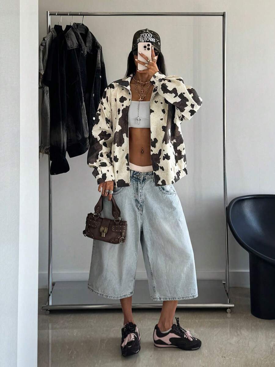 Sylvie Oversized Faux Leather Drop Shoulder Jacket - view 23