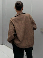 Sylvie Oversized Faux Leather Drop Shoulder Jacket - view 26