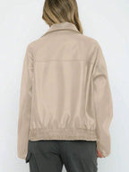 Juno Gathered Hem Faux Leather Jacket - view 7