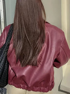 Effie Elasticated Hem Faux Leather Jacket - view 6
