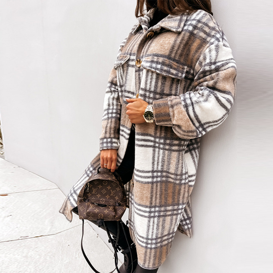 Ottilie Oversized Check Longline Shacket - view 2