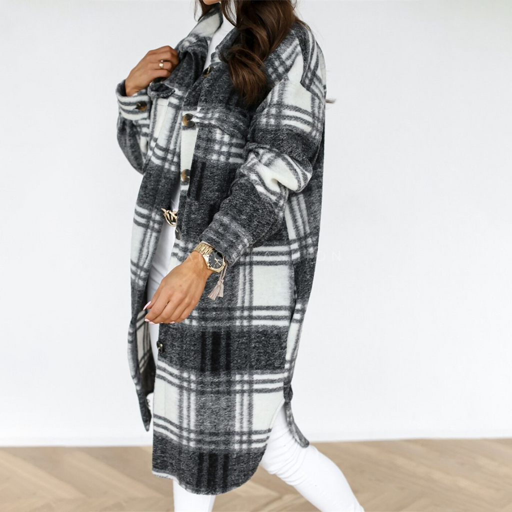 Ottilie Oversized Check Longline Shacket - view 4