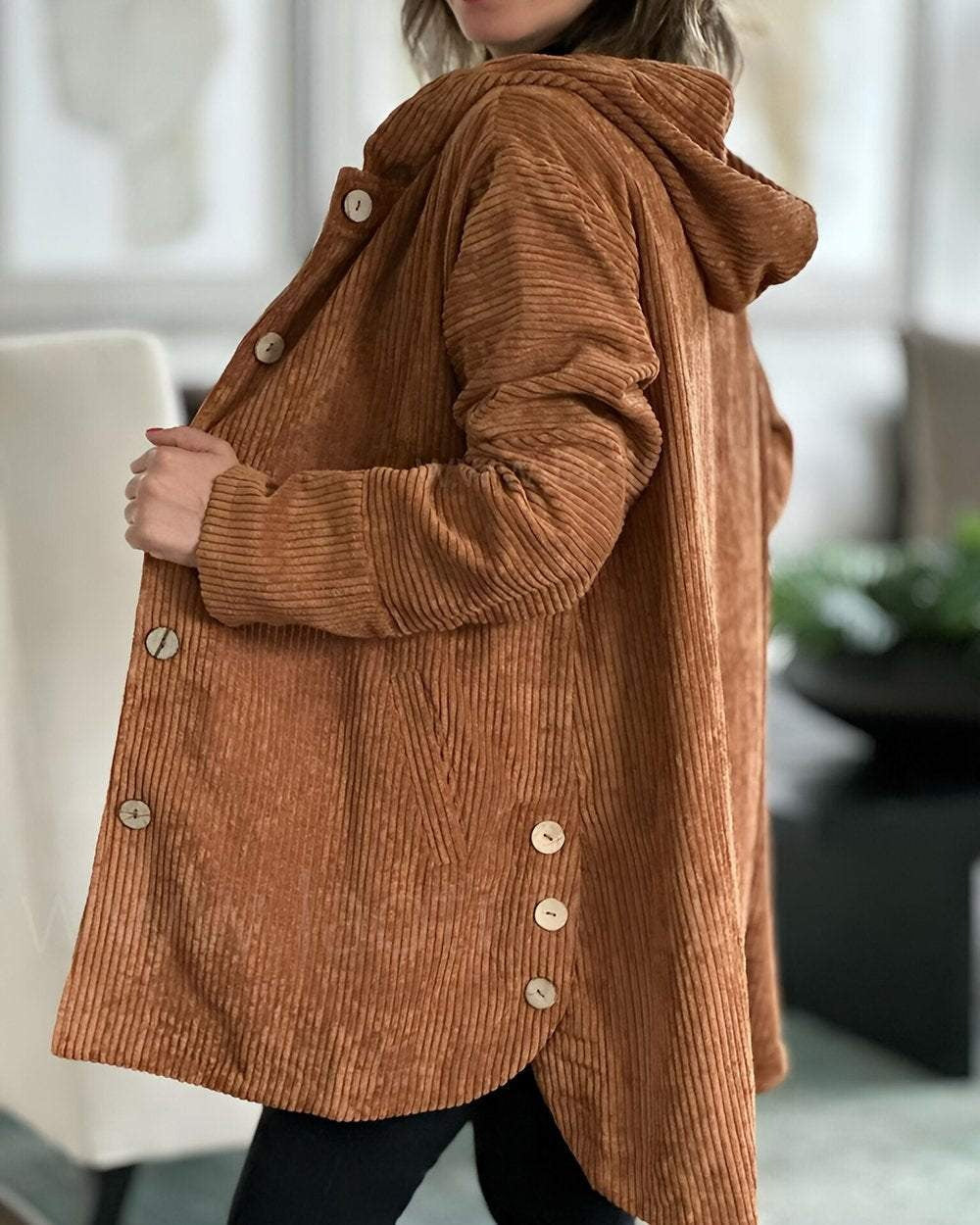 Flora Hooded Corduroy Patch Pocket Jacket - view 2