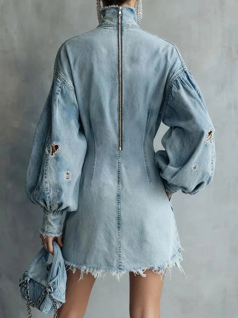 Clemmie Distressed Shirt Mini Dress - view 2