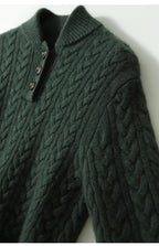 Harriet Button-Up Cable Knit Jumper with Stand Collar, Cosy Winter Knit - view 36