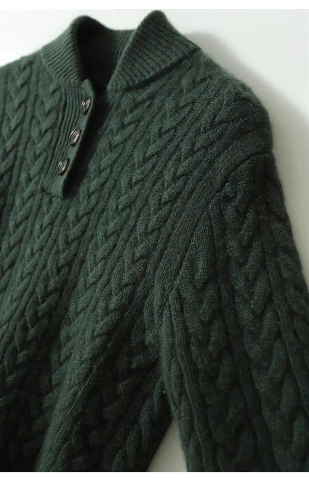 Harriet Button-Up Cable Knit Jumper with Stand Collar, Cosy Winter Knit - view 36