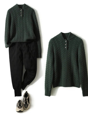 Arden Button-Up Cashmere Jumper oaklynwear