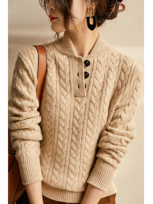 Arden Button-Up Cashmere Jumper oaklynwear