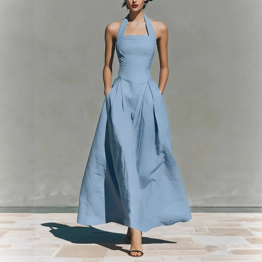 Monroe Halter Flowy Maxi Dress