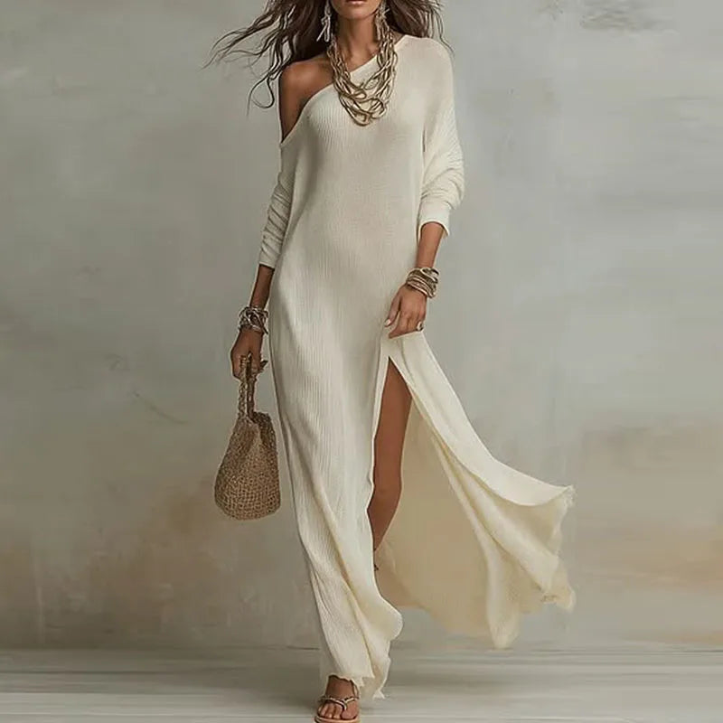 Eleonora One-Shoulder Knit Maxi Dress