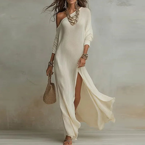 Eleonora One-Shoulder Knit Maxi Dress