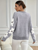 Chloe Floral Drop Shoulder Knitted Jumper - view 7
