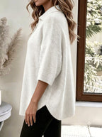 Thea V Neck Shawl Cape Jumper - view 9