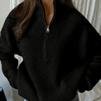 Amelia Half Zip Cable Knit Jumper - view 12