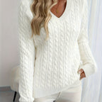 Isla V Neck Ribbed Knit Jumper - view 11