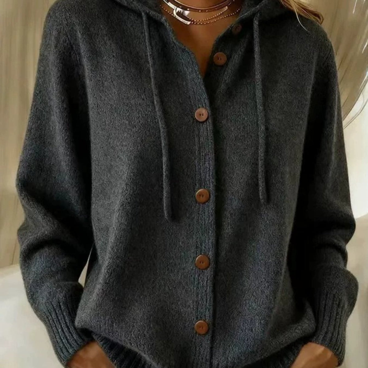 Willow Hooded Button Up Cardigan - view 16