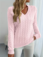 Isla V Neck Ribbed Knit Jumper - view 4