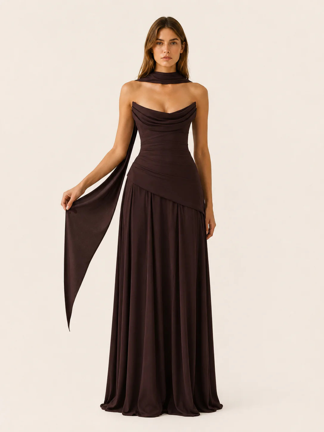 Florence Strapless Corset Maxi Dress - view 8