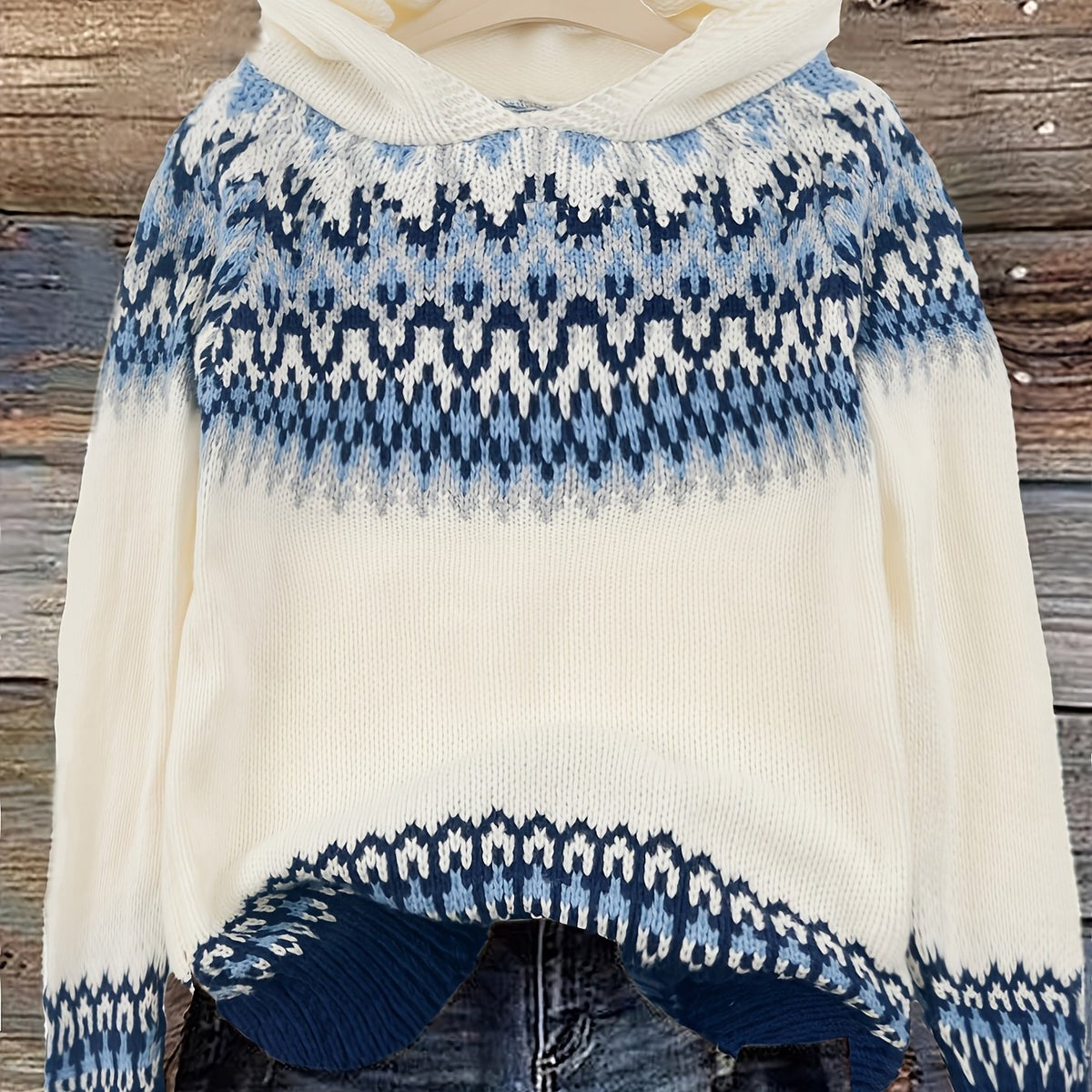 Poppy Hooded Jacquard Knit Jumper - view 13