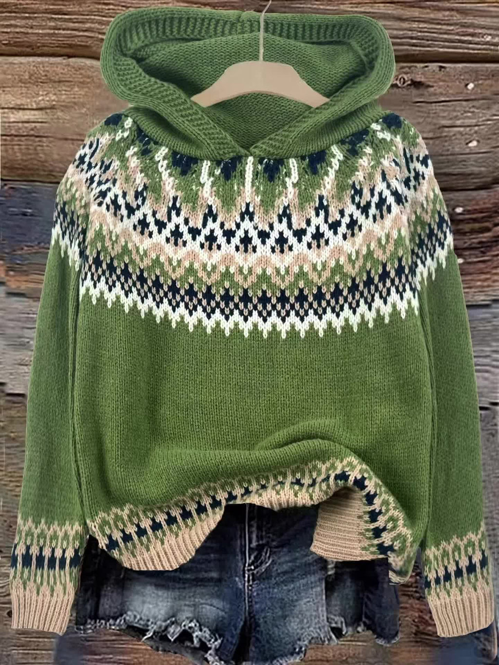 Poppy Hooded Jacquard Knit Jumper - view 11