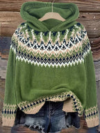 Poppy Hooded Jacquard Knit Jumper - view 11