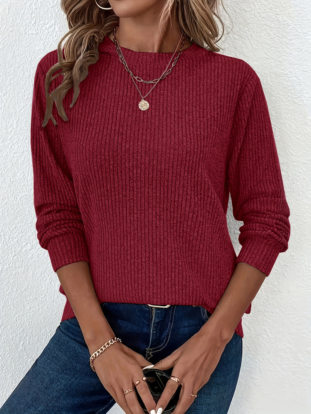Sophie Ribbed Long Sleeve Top - view 8