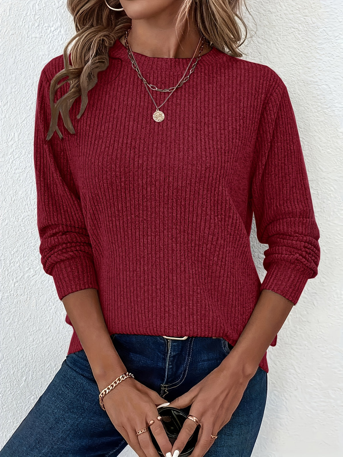 Sophie Ribbed Long Sleeve Top - view 8