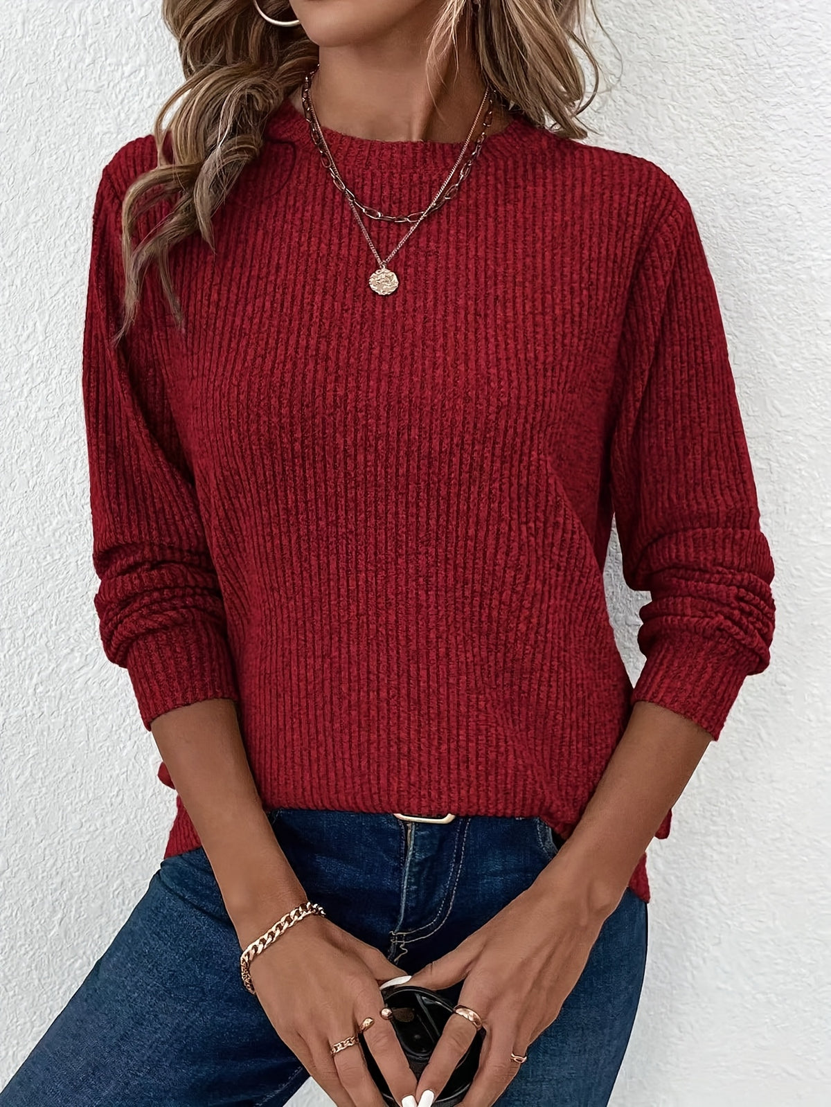 Sophie Ribbed Long Sleeve Top - view 9