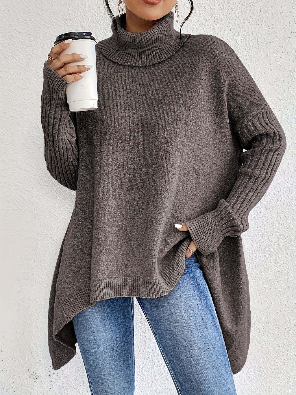 Erin High Neck Oversized Jumper - view 5